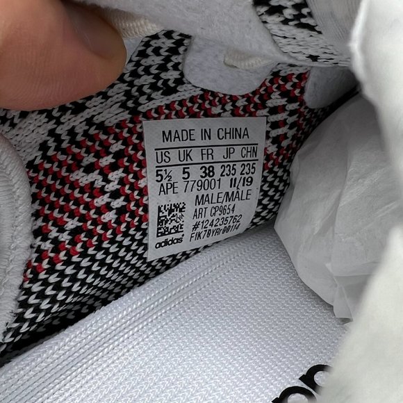 Yeezy Boost 350 V2 Mens 5.5 Shoes White Black Red Zebra Adidas Kanye West 2019 1 - Picture 8 of 12